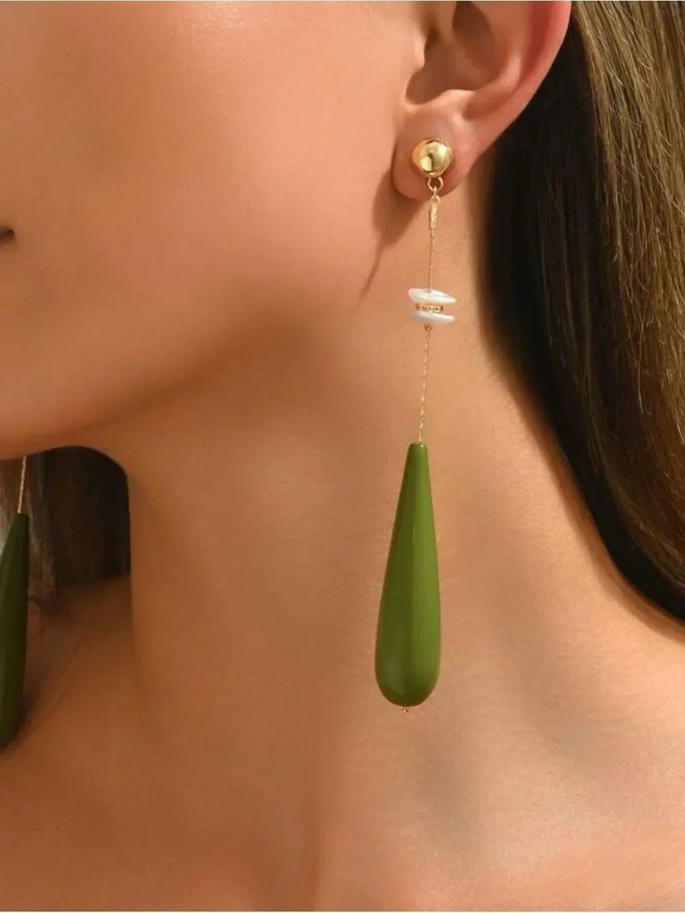 Olive Drop Earrings N1489